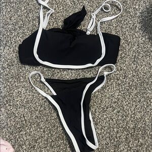 Black and White Bikini Set